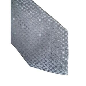 Calvin Klein 100% Silk Tie Mens Medium‎ Blue Geometric Pattern 59" x 3.25"